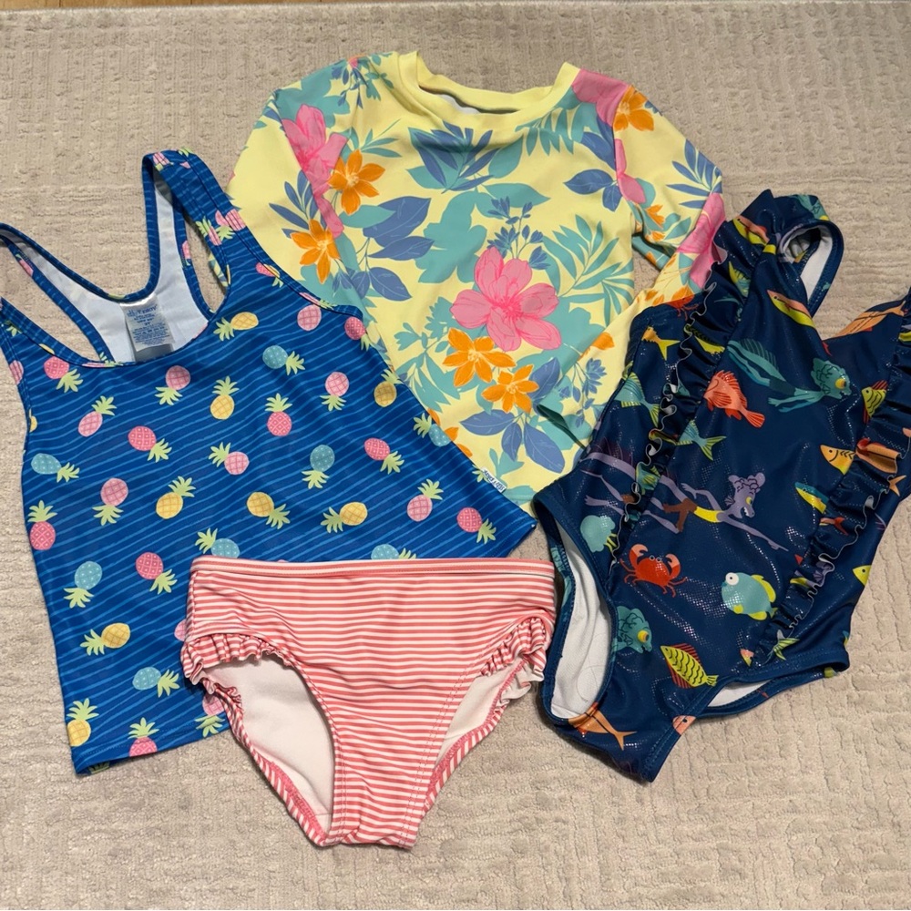 Girls' 3T Swimwear Set One piece swimsuit Tankini Bikini Rash Guard